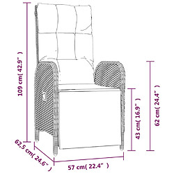 vidaXL Ensemble à manger de jardin 5 pcs coussins gris résine tressée pas cher