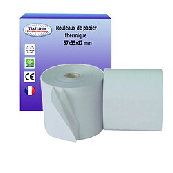 Lot de 5 rouleaux de papier thermiques 57x35x12 mm -T3AZUR