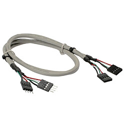 InLine USB 2.0 Rallonge, interne, 2x 4 broches connecteur IDC sur connecteur IDC femelle, 60cm, bulk