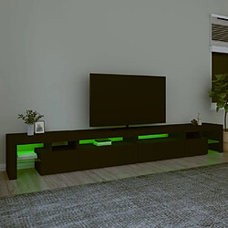 Avis vidaXL Meuble TV avec lumières LED Noir 290x36,5x40 cm