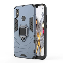 Wewoo Coque Housse de protection antichoc PC + TPU pour Xiaomi Redmi Note 5, avec porte-bague magnétique bleu marine