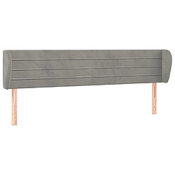 vidaXL Tête de lit avec oreilles Gris clair 183x23x78/88 cm Velours