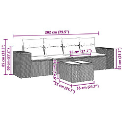 Avis vidaXL Salon de jardin 5 pcs avec coussins gris clair résine tressée