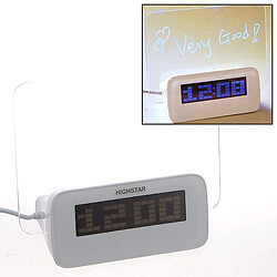 Réveil Alarme LED Horloge Digitale Panneau Message Mémo 4 Port USB Hub