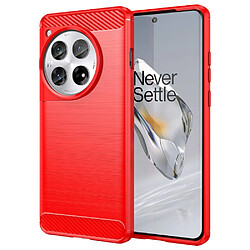 Htdmobiles Coque pour OnePlus 12 5G - housse etui silicone gel carbone + film ecran - ROUGE