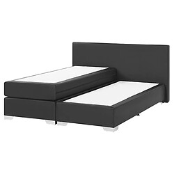 Acheter Beliani Lit boxspring en cuir PU noir 160x200 cm PRESIDENT