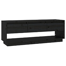 vidaXL Meuble TV Noir 110,5x34x40 cm Bois de pin massif