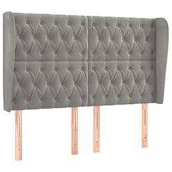 Maison Chic Tête de lit scandinave avec oreilles,meuble de chambre Gris clair 147x23x118/128 cm Velours -MN58089