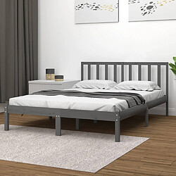 vidaXL Cadre de lit sans matelas bois massif de pin gris 200x200 cm