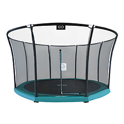 Trampoline rond avec filet - AXI Denver - Ø 366 cm en VERT | Trampoline Enterré pour enfants | Trampoline enterré au niveau du sol pour le jardin / l'extérieur