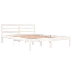 Maison Chic Lit adulte - Lit simple Cadre de lit,Structure du lit Contemporain Bois massif de pin 140x200 cm Blanc -MN71749