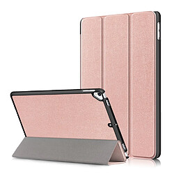 Etui en PU avec support tri-pliure or rose pour votre Apple iPad 10.2 (2019)