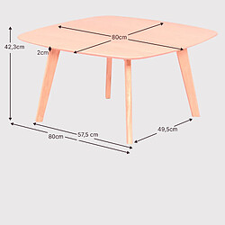 Nest Dream Table d'appoint carrée en bois de chêne (80x80) - Northpole pas cher