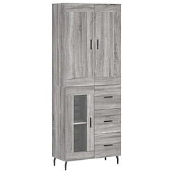 vidaXL Buffet haut Sonoma gris 69,5x34x180 cm Bois d'ingénierie