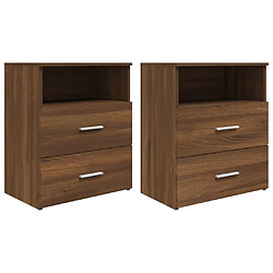 vidaXL Tables de chevet 2 pcs Chêne marron 50x32x60 cm