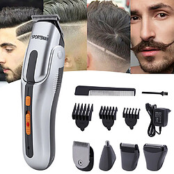 Tondeuses à cheveux Machine de coupe de cheveux sans fil Rasoirs de coiffeur Outil de coupe de cheveux rechargeable - argent