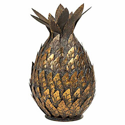 Pot à Bougie Alexandra House Living Doré Fer 18 x 28 x 18 cm Ananas