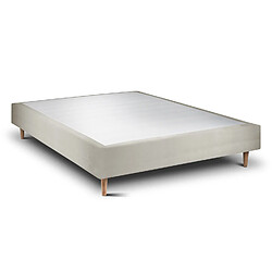 Sommeil de plomb Sommier Tapissier Velours Taupe 150x190 H35cm