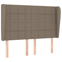 vidaXL Tête de lit avec oreilles Taupe 147x23x118/128 cm Tissu