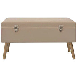 Helloshop26 Banc banquette avec compartiment de rangement 80 cm beige velours 02_0010726