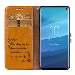 Wewoo étuis en cuir Coque Housse Etui à rabat horizontal de texture Business Style Oil pour Galaxy S10, avec porte-cartes (portefeuille) pas cher