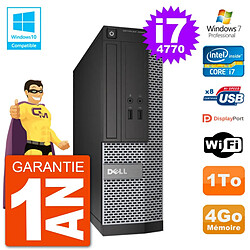 PC Dell 3020 SFF Intel i7-4770 RAM 4Go Disque 1To Graveur DVD Wifi W7 - Occasion