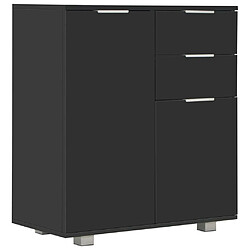 Maison Chic Commode Buffet - Meuble de rangement Noir brillant 71x35x80 cm Bois d'ingénierie -GKD72620