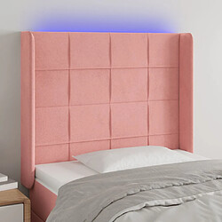 Maison Chic Tête de lit moderne à LED lumineuse pour chambre - Décoration de lit Rose 83x16x118/128 cm Velours -MN64890