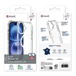 Avis Muvit Coque pour iPhone 16 MagSafe Antichocs 3M OFG Technologie 3D Transparent