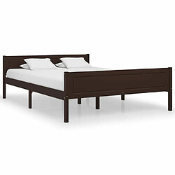 Maison Chic Lit adulte - Lit simple Cadre de lit,Structure du lit Contemporain Bois de pin massif Marron foncé 120x200 cm -MN13408