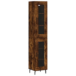 vidaXL Buffet haut Chêne fumé 34,5x34x180 cm Bois d'ingénierie