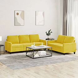 Maison Chic Ensemble de canapés 2 pcs avec coussins, Canapé droit Sofa pour Salon Jaune Velours -GKD950610