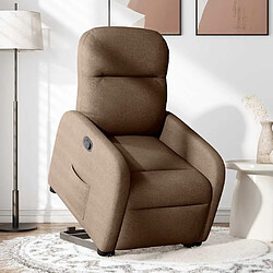 vidaXL Fauteuil inclinable Marron Tissu