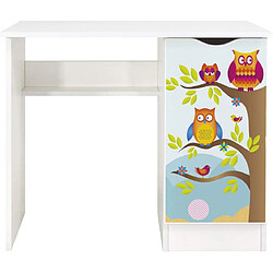 Leomark Bureau blanc avec étagère ROMA - Hiboux