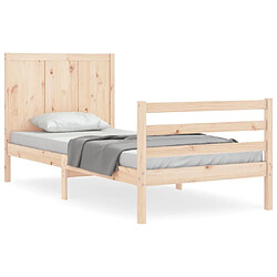 Maison Chic Cadre/structure de lit avec tête de lit pour adulte - Lit Moderne Chambre simple bois massif -MN45990 