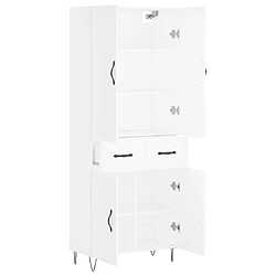 Avis vidaXL Buffet haut Blanc 69,5x34x180 cm Bois d'ingénierie