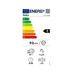 Lave-vaisselle 60cm 12 couverts 47db intégrable avec bandeau - ads1202bnx - AMICA