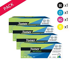 TONER SERVICES Compatible Brother TN421BK/C/M/Y Pack de 4 toners noir et couleurs 