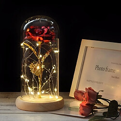 Wewoo Guirlande LED Simulation Roses Lights Couverture en verre Décorations Artisanat Cadeaux Saint Valentin Rouge