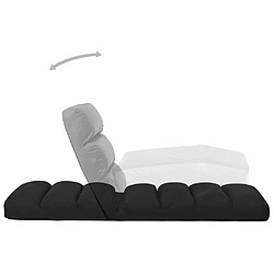 Acheter vidaXL Chaise pliable de sol Noir Similicuir