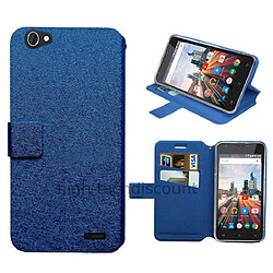 Htdmobiles Housse etui portefeuille pour Archos 50 Helium Plus + film ecran - BLEU