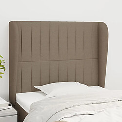 vidaXL Tête de lit avec oreilles Taupe 103x23x118/128 cm Tissu