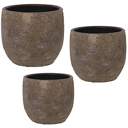 Set de pots de fleurs Alexandra House Living Doré Céramique (3 Pièces)