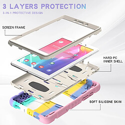 Coque en TPU + silicone, antichoc avec béquille coloré/rose pour votre Samsung Galaxy Tab A 8.0 Wi-Fi (2019) SM-T290/T295