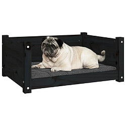 Avis vidaXL Lit pour chien Noir 65,5x50,5x28 cm Bois de pin solide