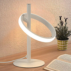 NETTLIFE Lampe de table Moderne LED de table - Blanc Anneau Forme Lampe de chevet Rotation Anneaux amovibles 13W 3000K Blanc chaud