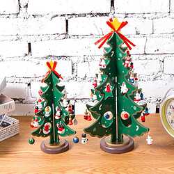 Acheter 2 pièces 4 couches 3d arbre de noël pendentifs suspendus destop décoration vert