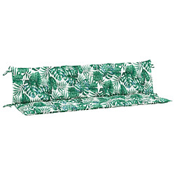 vidaXL Coussins de banc de jardin lot de 2 motif de feuilles