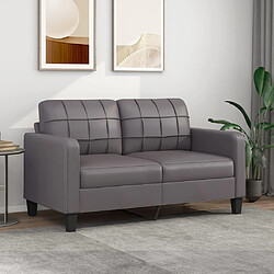 Maison Chic Canapé à 2 places,Sofa de Salon,Canapé droit Gris 140 cm Similicuir -GKD350327