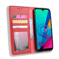 Wewoo Housse Coque Boucle magnétique rétro Crazy Horse Texture en cuir à rabat horizontal pour Huawei Y5 2019avec support et fentes cartes et cadre photo rouge pas cher